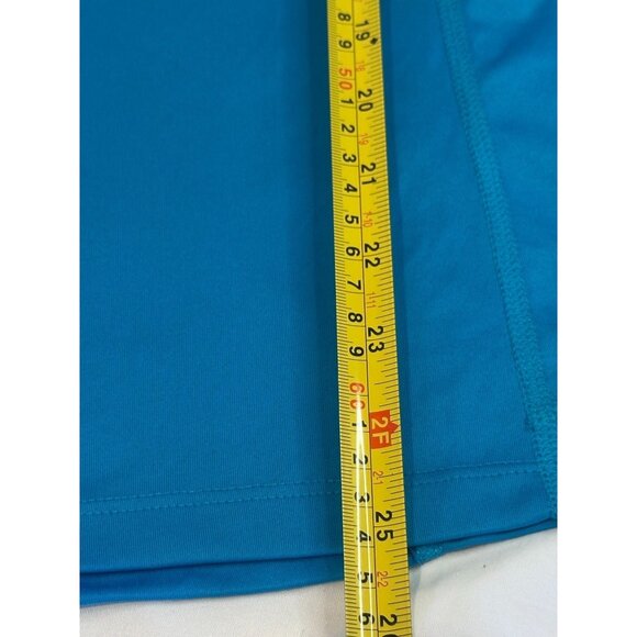 Nike Running Dri-Fit Womens Aqua Blue Cap Short Sleeve Logo Activewear Size Med - Picture 10 of 11